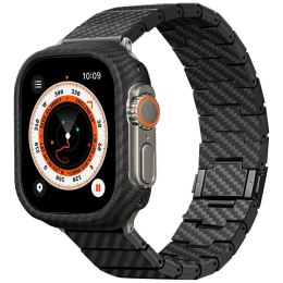 Pasek PITAKA Carbon Fiber Modern do Apple Watch 1/2/3/4/5/6/7/8/9/10/SE/Ultra/Ultra2 czarno szary