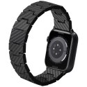 Pasek PITAKA Carbon Fiber Retro do Apple Watch 1/2/3/4/5/6/7/8/9/10/SE/Ultra/Ultra2 czarno szary