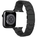Pasek PITAKA Carbon Fiber Retro do Apple Watch 1/2/3/4/5/6/7/8/9/10/SE/Ultra/Ultra2 czarno szary