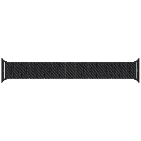 Pasek PITAKA Carbon Fiber Retro do Apple Watch 1/2/3/4/5/6/7/8/9/10/SE/Ultra/Ultra2 czarno szary