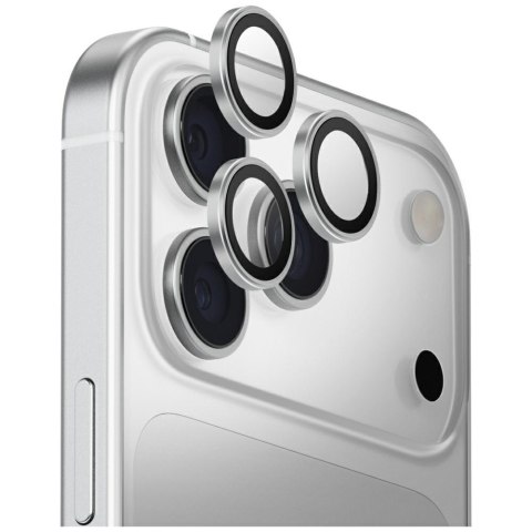 Szkło na obiektyw aparatu UNIQ Optix Aluminium Camera Lens Protector do iPhone 17 Pro / iPhone 17 Pro Max z aplikatorem sreb