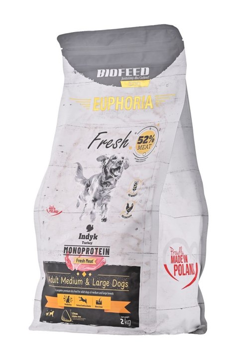 BIOFEED Euphoria Fresh Meat Adult Medium & Large Indyk Monoprotein 2kg