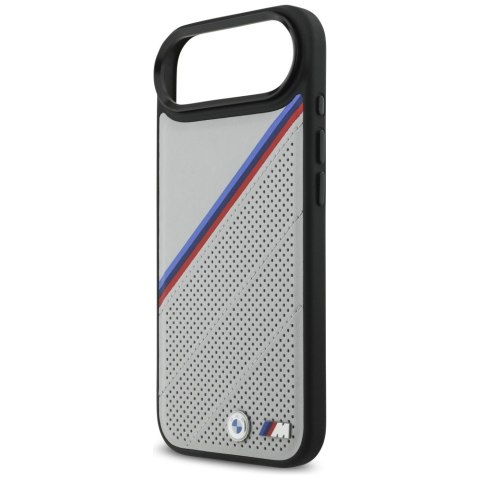 Etui BMW M Tricolor Metal Logo MagSafe do iPhone 17 Air szary