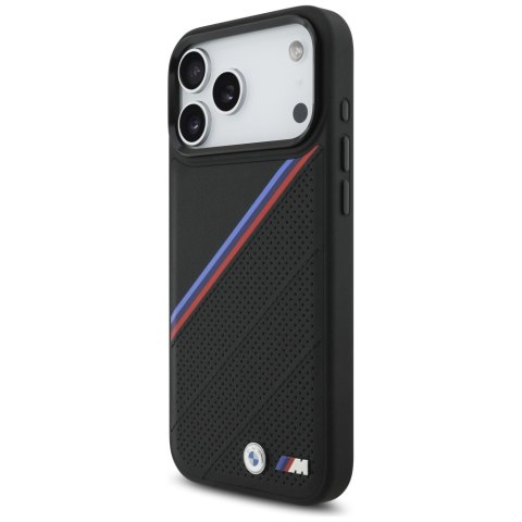 Etui BMW M Tricolor Metal Logo MagSafe do iPhone 17 Pro Max czarny