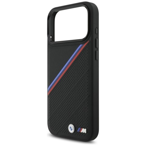 Etui BMW M Tricolor Metal Logo MagSafe do iPhone 17 Pro Max czarny