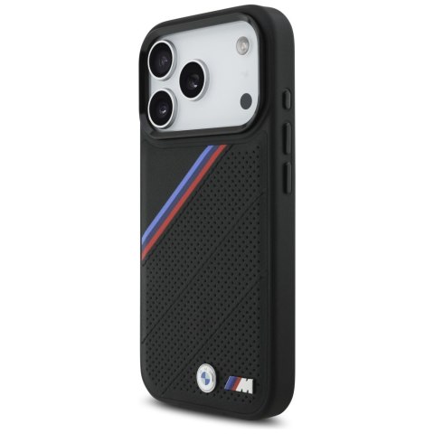 Etui BMW M Tricolor Metal Logo MagSafe do iPhone 17 Pro czarny