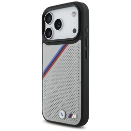 Etui BMW M Tricolor Metal Logo MagSafe do iPhone 17 Pro szary
