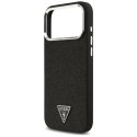Etui Guess Glitter Triangle Logo MagSafe do iPhone 17 Pro Max czarny