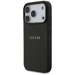 Etui Guess Grained Ring MagSafe do iPhone 17 Pro czarny