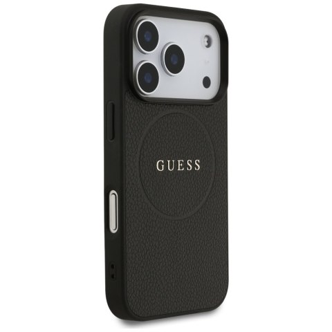 Etui Guess Grained Ring MagSafe do iPhone 17 Pro czarny
