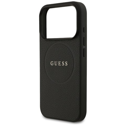 Etui Guess Grained Ring MagSafe do iPhone 17 Pro czarny