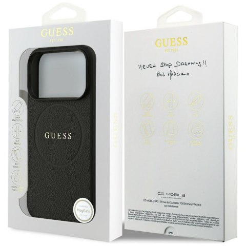 Etui Guess Grained Ring MagSafe do iPhone 17 Pro czarny