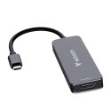 USB-C Hub wieloportowy 4-port, 32155, szary, długość kabla 18 cm, Verbatim, USB-C PD, USB-A 3.2 Gen 1, USB-A 2.0