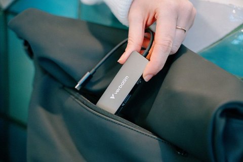 USB-C Hub wieloportowy 4-port, 32155, szary, długość kabla 18 cm, Verbatim, USB-C PD, USB-A 3.2 Gen 1, USB-A 2.0