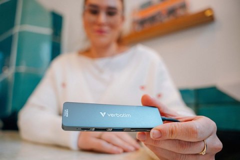 USB-C Hub wieloportowy 6-port, 32156, szary, długość kabla 18 cm, Verbatim, USB-C PD, USB-A 3.2 Gen 1, USB-A 2.0, SD a microSD