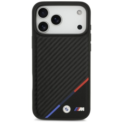 Etui BMW M Carbon Tricolor Line MagSafe do iPhone 17 Pro Max czarny