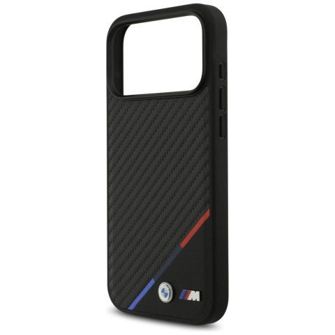 Etui BMW M Carbon Tricolor Line MagSafe do iPhone 17 Pro Max czarny