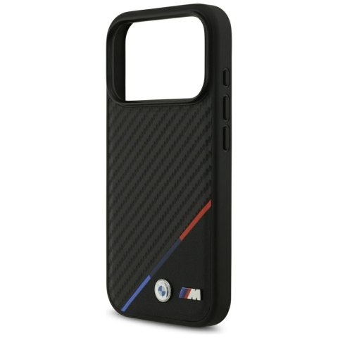 Etui BMW M Carbon Tricolor Line MagSafe do iPhone 17 Pro czarny
