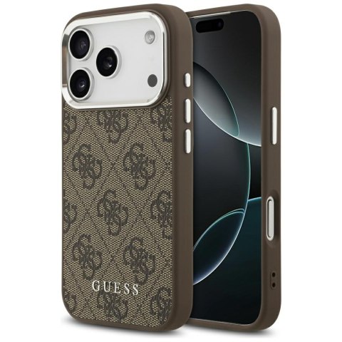 Etui Guess 4G Classic Logo MagSafe do iPhone 17 Pro brązowy