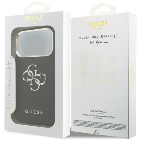 Etui Guess Grained Big 4G Classic Logo do iPhone 17 Pro czarny