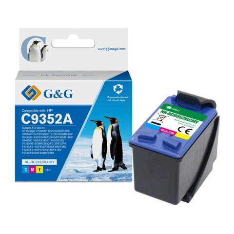 G&G kompatybilny ink / tusz z C9352A, HP 22, CMY, 16ml, ml NH-R9352C/M/Y, dla HP Deskjet 3930, 3940, Fax 1250, Officejet 4315 Al