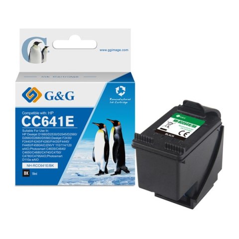 G&G kompatybilny ink / tusz z CC641EE, HP 300XL, black, 18ml, ml NH-RC641BK, dla HP Deskjet D1660, Deskjet D1663, D2500, D2530, 