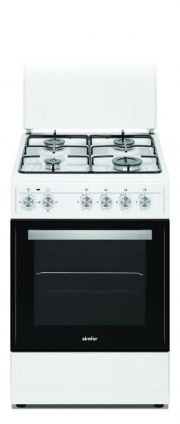 Simfer | Cooker | 4403SERBB | Hob type Gas | Oven type Electric | White | Width 50 cm | Electronic ignition | Depth 55 cm | 48 L