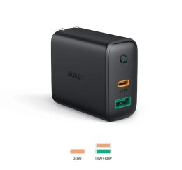 PA-D1 ładowarka sieciowa 2xUSB Power Delivery (1xUSB A+1xUSB C) 5.4A 30W Dynamic Detect