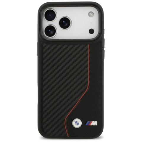 Etui BMW M Carbon Line & Logo MagSafe do iPhone 17 Pro Max czerwony