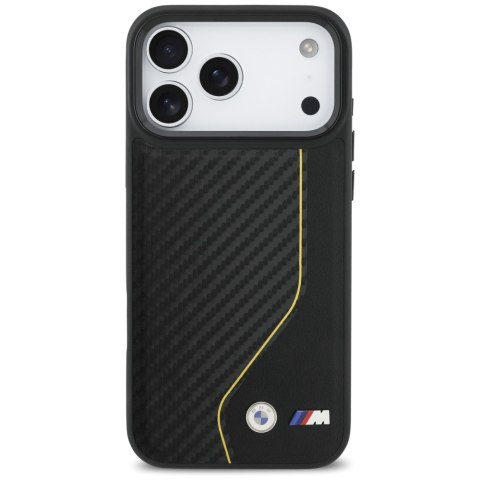 Etui BMW M Carbon Line & Logo MagSafe do iPhone 17 Pro Max żółty
