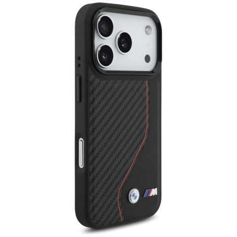 Etui BMW M Carbon Line & Logo MagSafe do iPhone 17 Pro czerwony