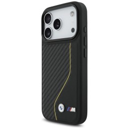 Etui BMW M Carbon Line & Logo MagSafe do iPhone 17 Pro żółty