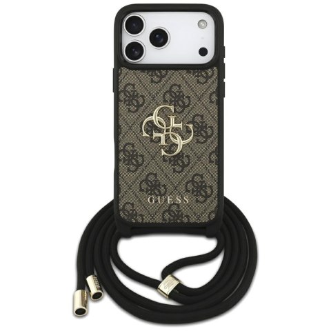 Etui Guess 4G Big Logo Cord Stap Crossbody do iPhone 17 Pro Max brązowy