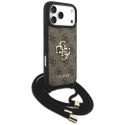 Etui Guess 4G Big Logo Cord Stap Crossbody do iPhone 17 Pro Max brązowy