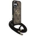 Etui Guess 4G Big Logo Cord Stap Crossbody do iPhone 17 brązowy