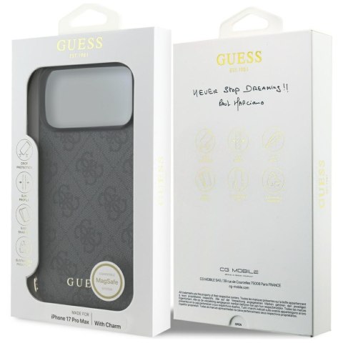 Etui Guess 4G Charms Collection MagSafe do iPhone 17 Pro Max czarny