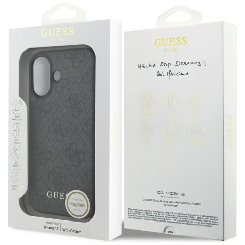 Etui Guess 4G Charms Collection MagSafe do iPhone 17 czarny