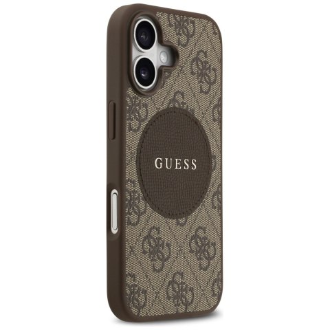 Etui Guess 4G Circle Classic Logo MagSafe do iPhone 17 brązowy