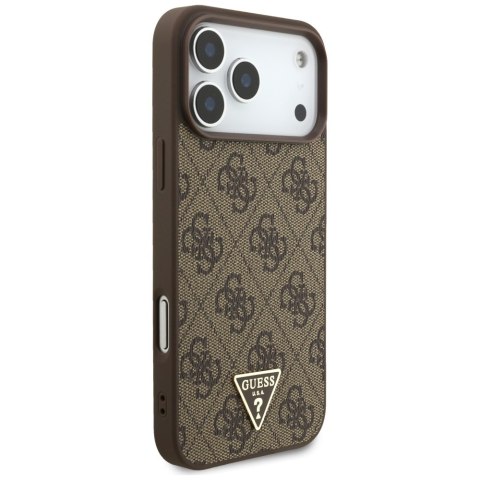 Etui Guess 4G Strap Triangle Logo MagSafe do iPhone 17 Pro Max brązowy