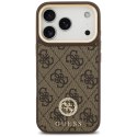 Etui Guess 4G Strass Logo MagSafe do iPhone 17 Pro brązowy