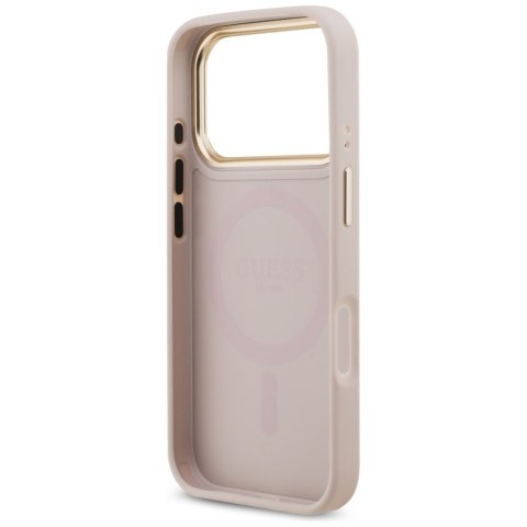 Etui Guess 4G Strass Logo MagSafe do iPhone 17 Pro różowy
