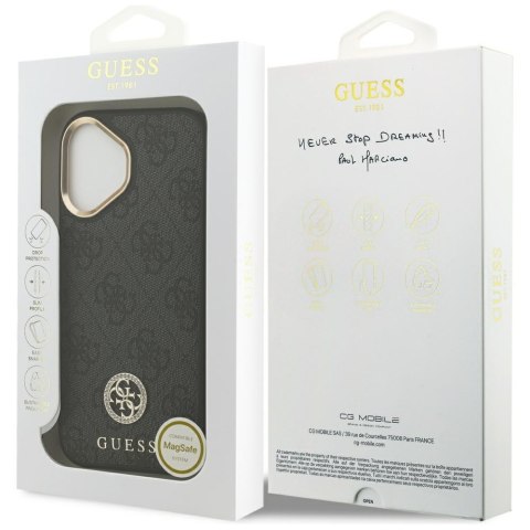 Etui Guess 4G Strass Logo MagSafe do iPhone 17 czarny