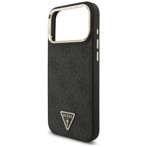 Etui Guess 4G Triangle Logo MagSafe do iPhone 17 Pro Max czarny złoty