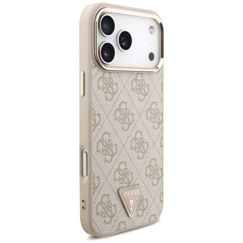 Etui Guess 4G Triangle Logo MagSafe do iPhone 17 Pro Max różowy złoty