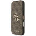 Etui Guess Book 4G Metal Logo do iPhone 17 Pro Max brązowy