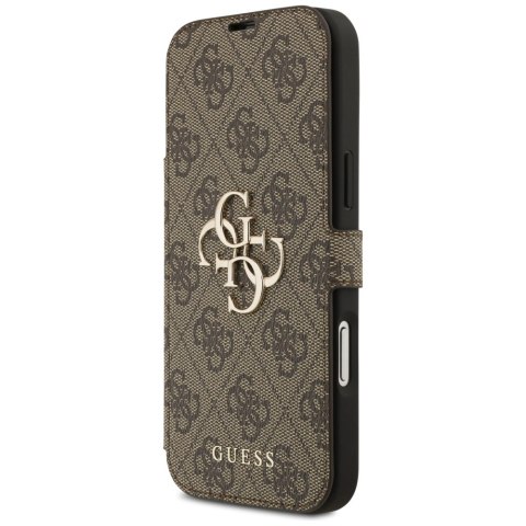 Etui Guess Book 4G Metal Logo do iPhone 17 Pro Max brązowy