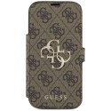 Etui Guess Book 4G Metal Logo do iPhone 17 Pro brązowy