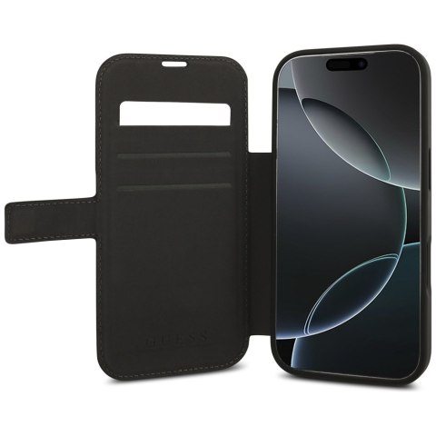 Etui Guess Book 4G Metal Logo do iPhone 17 Pro czarny