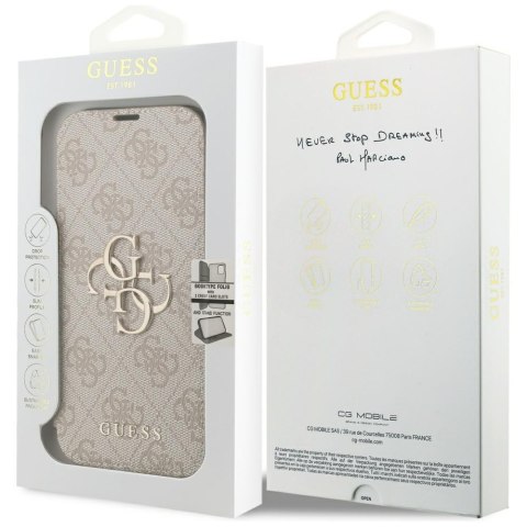 Etui Guess Book 4G Metal Logo do iPhone 17 Pro różowy