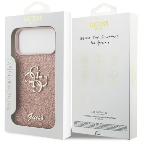 Etui Guess Fixed Glitter Big 4G do iPhone 17 Pro Max różowy